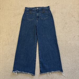 Veronica Beard Grant Wide Leg Jeans Extra High Rise Blue Denim Size 31/27